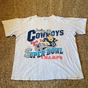 MADE IN USA! Vintage 1993 Dallas Cowboys Fred Flinstone Super Bowl US Delta XL!